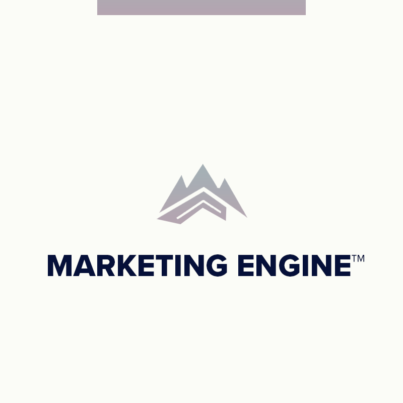 Marketing Engine logo representing a service that brings full marketing direction and leadership across the athletic department and creates enterprise engagement with corporate partners, student-athletes, and other organizations.
